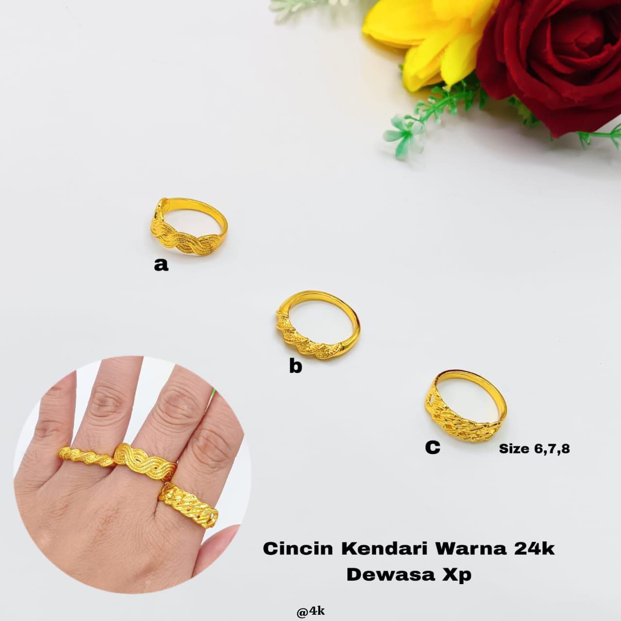 Cincin Kendari Warna 24k Dewasa XP (Copy ABC)