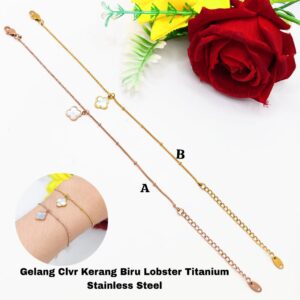 Gelang Clvr Kerang Biru Lobster Titanium Stainless Steel