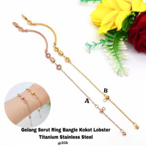 Gelang Serut Ring bangle Kokot Lobster Titanium Stainless Steel