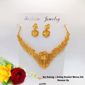 Set Kalung + Anting Kendari Warna 24k Dewasa Xp Model 001