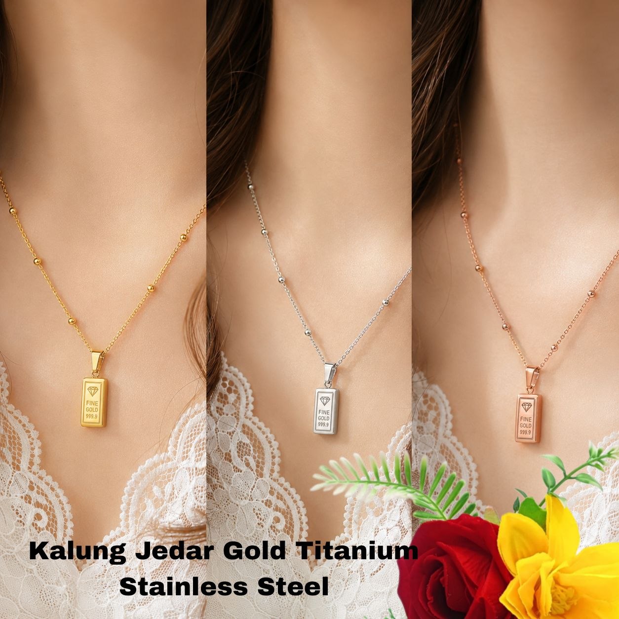 Kalung Jedar Gold Titanium Stainless Steel