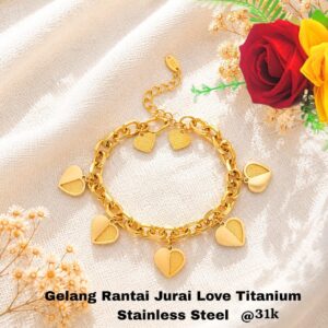 Gelang Rantai Jurai Love Titanium Stainless Steel