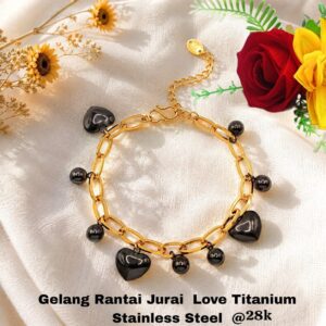 Gelang Rantai Jurai Love Titanium Stainless Steel
