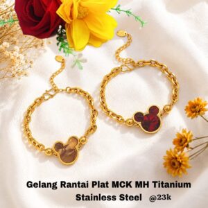 Gelang Rantai Plat MCK MH Titanium Stainless Steel