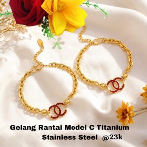 Gelang Rantai Model C Titanium Stainless Steel