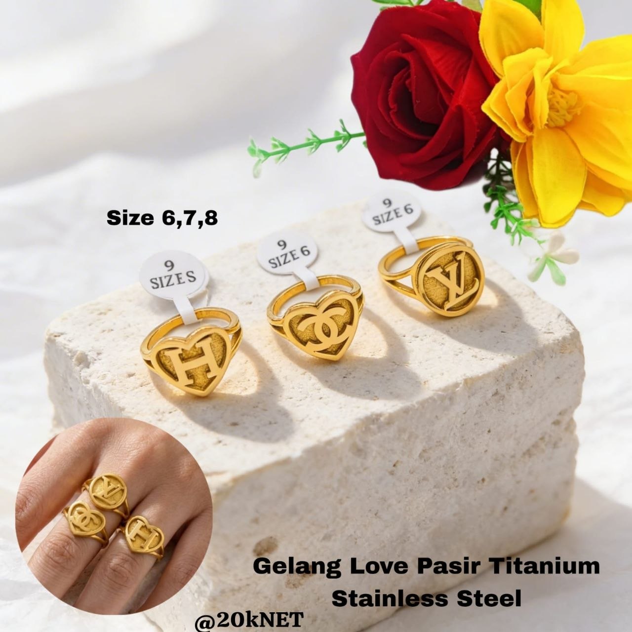 Cincin Varian Titanium Stainless Steel