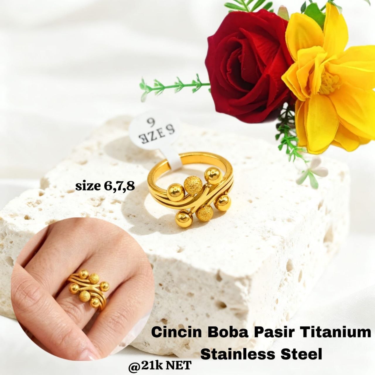 Cincin variasi Permata Titanium Stinless Steel
